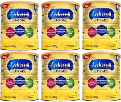 ENFAMIL Premium MFGM 1 mleko początkowe 800 g 0-6 miesięcy 6 sztuk