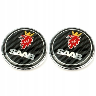 2 PIEZAS EMBLEMA LOGOTIPO INSIGNIA SAAB 68MM  