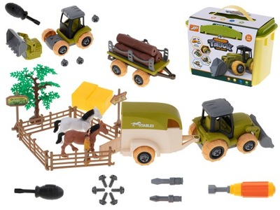 Gospodarstwo rolne farma traktor maszyny rolnicze zwierzęta zagroda konie