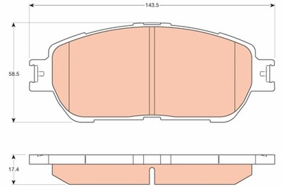 ZAPATAS DE FRENADO TOYOTA PARTE DELANTERA CAMRY 2,0-3,0 01-06 GDB3612  