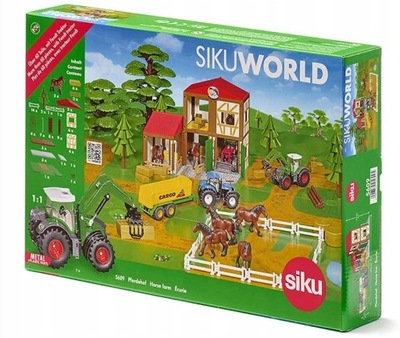 Siku WORLD Stadnina koni S5609 FARMA TRAKTOR KOŃ