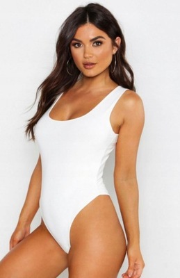 BOOHOO BODY DOPASOWANE ELASTYCZNE ECRU 38 M 1AAA