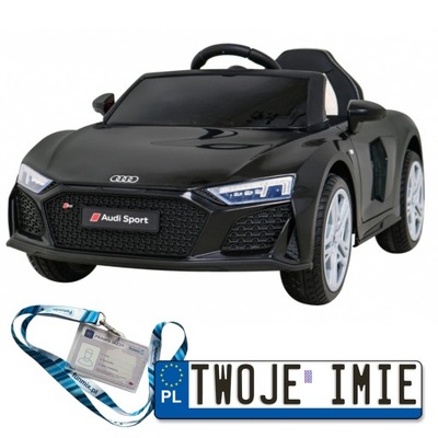 AUTO POJAZD AUDI R8 LIFT NA AKUMULATOR PILOT KOŁA EVA MP3 LED EKOSKÓRA