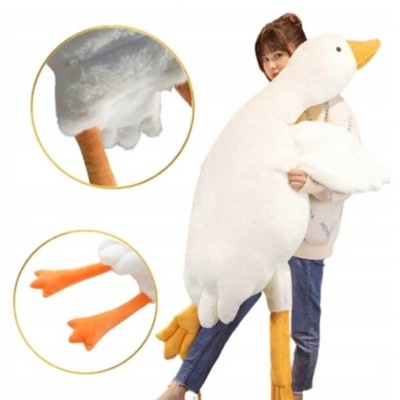 DUŻA PLUSZOWA GĘŚ PIPA MASKOTKA RUCHOMA STEFKA PLUSZAK PODUSZKA GĘŚ