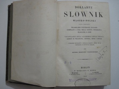 Dokładny słownik włosko-polski (1856)
