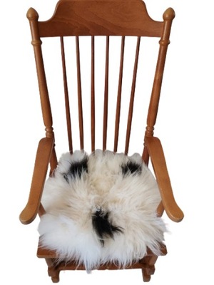 Skóra Owcza na Krzesło Poduszka Biało-Czarna