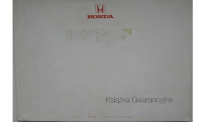 HONDA książka serwisowa przeglądów Honda PL