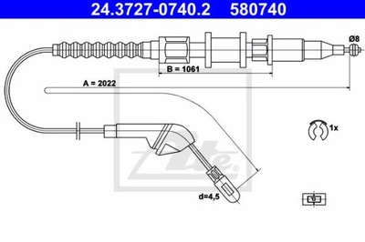 CABLE FRENOS DE MANO OPEL VECTRA A 88-95 DERECHA  