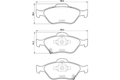 BREMBO ZAPATAS DE FRENADO PARTE DELANTERA TOYOTA YARIS 1.5 1.5H 03.12-  