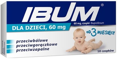 Ibum czopki dla dzieci lek ząbkowanie 60mg 10 szt