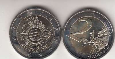 Irlandia 2012 - 2 euro okolicz. 10 lat euro