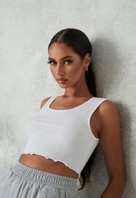 MISSGUIDED BIAŁY KRÓTKI TOP 38M XXD__XXL