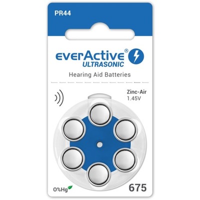 Bateria do aparatów słuchowych Everactive 675 6 sz