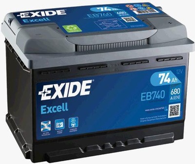 АККУМУЛЯТОР EXIDE EXCELL 12V 74AH 680A(EN) R+