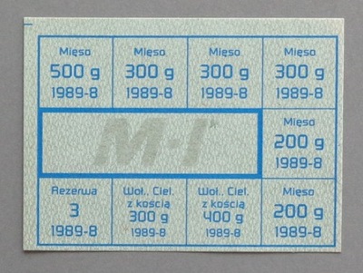 KARTKA ZAOPATRZENIA M I 1989-8