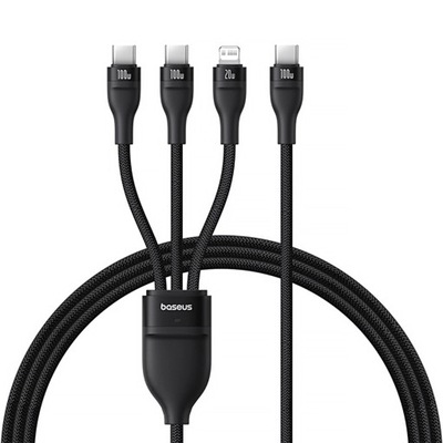 Kabel 3w1 Baseus Flash Series 3 100W USB-C - USB-C+USB-C+Lightning 1,5m