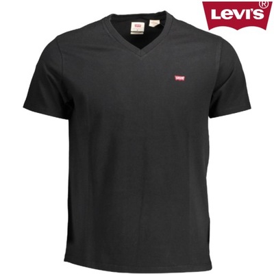 T-SHIRT MĘSKI LEVI'S V-DEKOLT CZARNY R. L