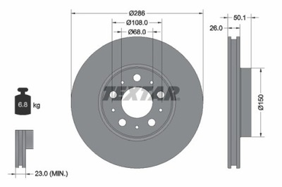 2 PIEZAS DISCO DE FRENADO VOLVO PARTE DELANTERA S60/S80/V 92100503  