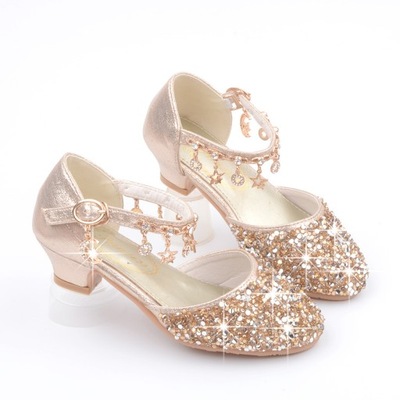 Błyszczące buty taneczne księżniczki--złote r.33