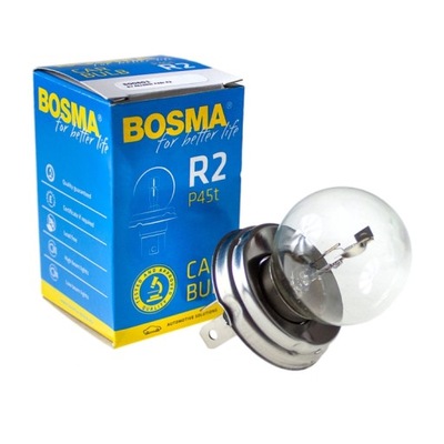 ЛАМПОЧКА R2 6V 45W/40W BOSMA Z KOŁNIERZEM - WSK125 WSK175 WFM125 MZ ES TS