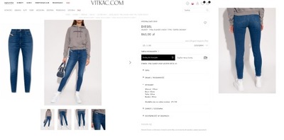 diesel skinny high viktac iro rurki obcisłe logo