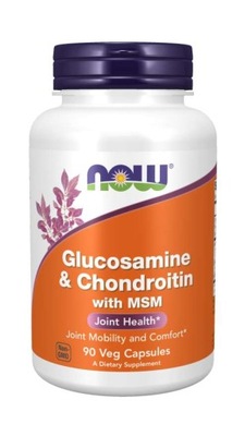 NOW GLUCOSAMINE CHONDROITIN WITH MSM 90 K STAWY GLUKOZAMINA CHONDROITYNA