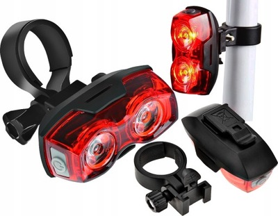 MOCNA CZERWONA LAMPKA ROWEROWA LED NA TYŁ TYLNA AKUMULATOROWA USB 3 TRYBY