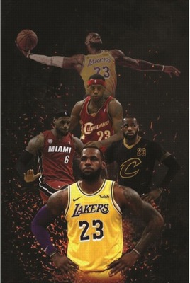 Plakat NBA LeBron James Los Angeles Lakers 30x21cm