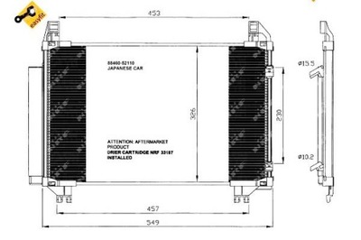 Конденсатор кондиционера toyota yaris 06- 1,0 nrf фото №1