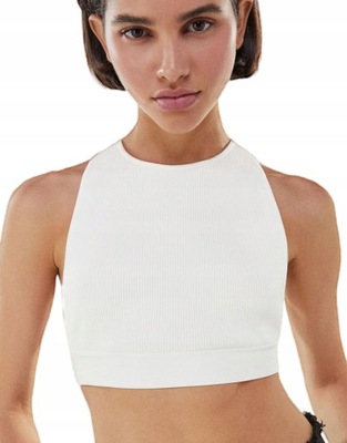 Bershka mao PRĄŻKI CROP TOP L