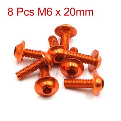 M6X20MM ORANGE HEXAGON LICENSE PLATES FAIRING BOLTS SCREW NUT 6/8/15~18390