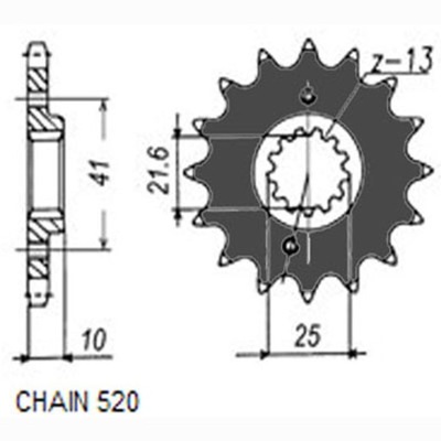 ЗУБЧАТКА ПРИВОДНАЯ ПЕРЕД MOTO. SUNSTAR 387-15