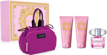 Versace Bright Crystal EDT 90ml + żel 100ml + balsam 100ml + kosmetyczka