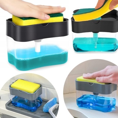 DOZOWNIK NA PŁYN DO NACZYŃ POJEMNIK NA GĄBKI MYDŁO