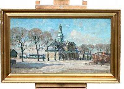 KRISTIAN MOHL-HANSEN (1876-1962) - SCENA PRZY KOŚCIELE 1924 ROK