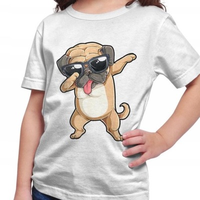 Koszulka dziecięca Dabbing pug mops pies M