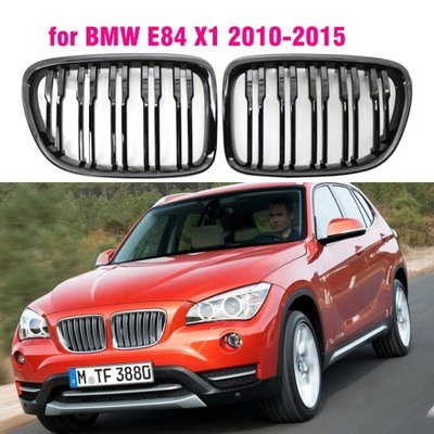 PARA BMW X1 SERIES E84 2010-2015 GLOSS BLACK FRONT DRUMIPER DUAL SLAT FRONT  