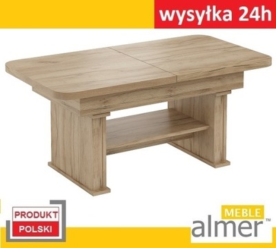 Duży Ławostół Rozkładanay Ława L15 130(+2x40)x80 Dąb Wotan Szybka Wysyłka