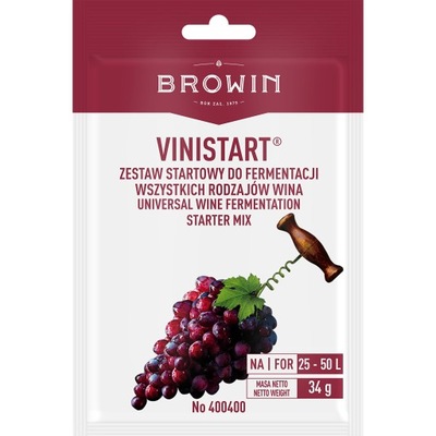 Drożdże winiarskie z pożywką Vinistart na 50 L
