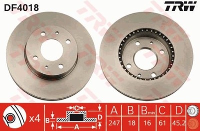 DISCO DE FRENADO TRW DF4018  