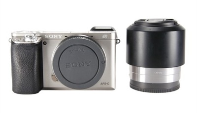 Aparat fotograficzny Sony A6000 + 50 f/1.8 zestaw srebrny SKLEP OKAZJA