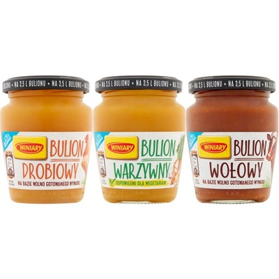 WINIARY Bulion Wołowy Warzywny Drobiowy 3x 160g