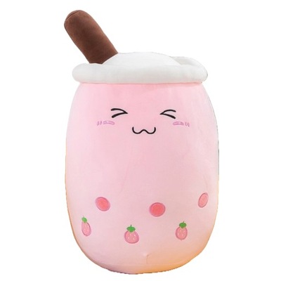 MASKOTKA PLUSZAK BUBBLE TEA RÓŻOWA ŚMIECH TRUSKAWKA ZABAWKA GIGANT AŻ 70 cm