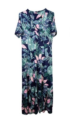 Roman sukienka wiskoza dzianinowa print roślinny 42 XL 14