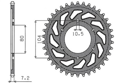 ЗУБЧАТКА ЗАДНЯ 4359 40 KAWASAKI ZX 6 R '98-02, Z 1000 '07-09, ZX10R '04-15