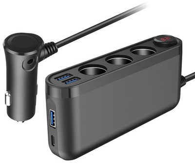 ROZGALEZIACZ ADAPTADOR ENCENDEDOR DISPOSITIVO DE CARGA DE AUTOMÓVIL 120W QC 4XUSB +USB-C  