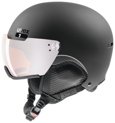 Kask Narciarski z Szybą UVEX HLMT 500 Visor # Black Mat 55-59cm Filtr S2