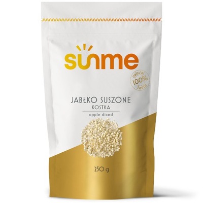 JABŁKA SUSZONE KOSTKA BEZ SKÓRKI 250g owoce suszone