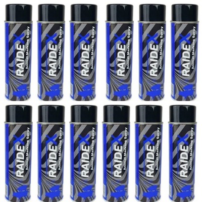 FARBA, SPRAY 500ML DO ZNAKOWANIA ZWIERZĄT niebieski KARTON 12-SZTUK RAIDEX