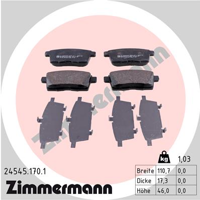 ZIMMERMANN 24545.170.1 TRINKELĖS STABDŽIŲ 